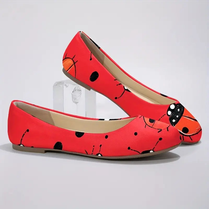 Omine Women's Wide Width Flat Shoes, Comfortable Casual Round Toe Classy Design Ballet Flats.