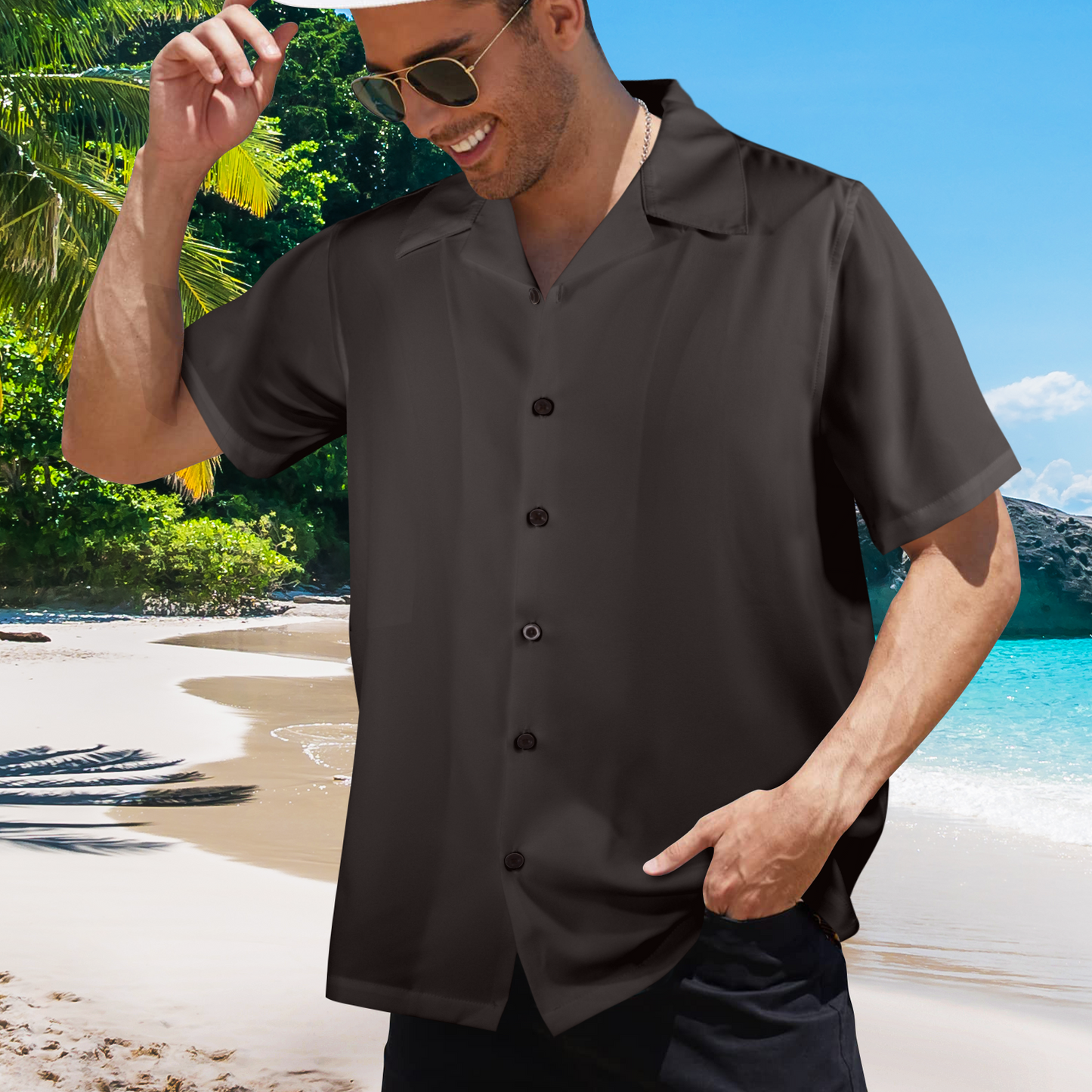 Custom Design Men's Hawaiian Shirt – Personalized Summer Short Sleeve Button-Up