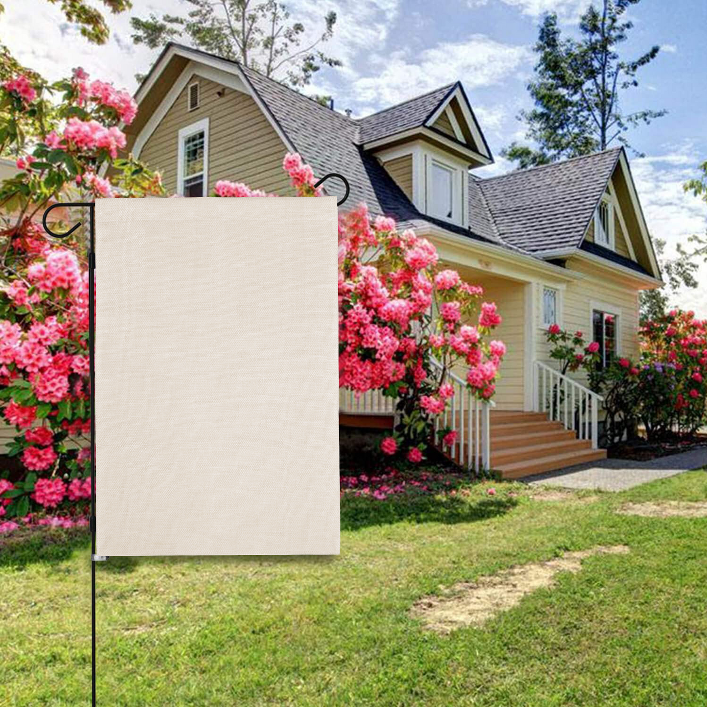 Double-Sided Custom Linen Garden Flag – Personalized Yard Banner