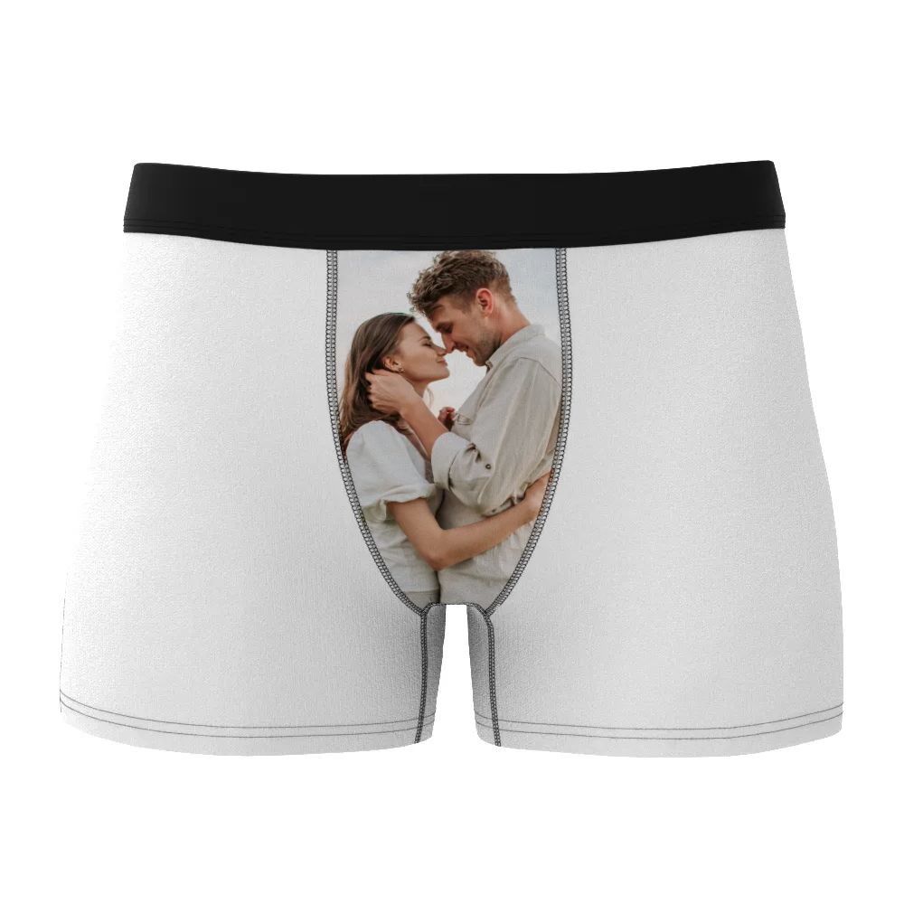 Custom Design Men's Boxer Only for the Crotch Area – Personalized Underwear with Your Photo Gift for Him