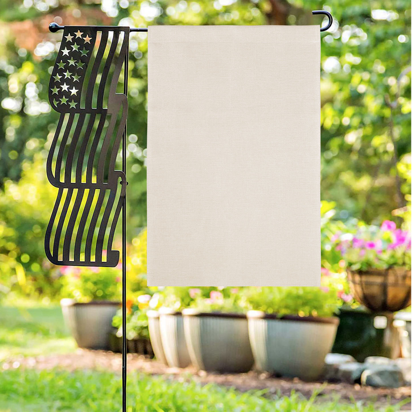 Double-Sided Custom Linen Garden Flag – Personalized Yard Banner
