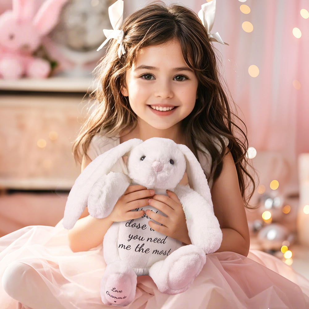Custom Text & Name Bunny Plush Toy – Christmas Birthday & Children’s Day Gift