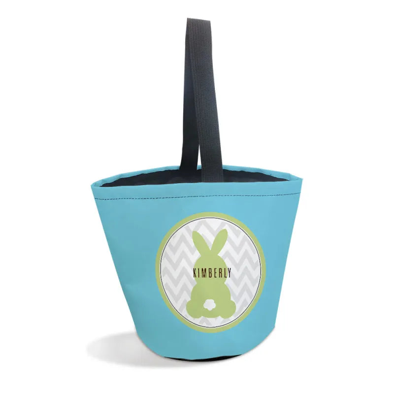 Personalized Name Easter Bunny Basket – Custom Easter Basket Tote Gift for Kids
