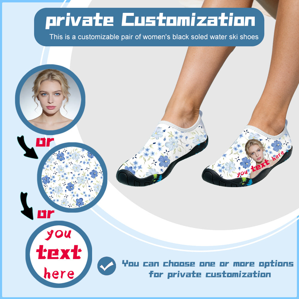 Lightweight and quick drying women's water ski shoes - non slip sole, bare foot, waterproof socks