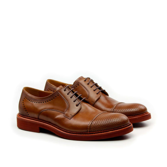 Omine Engraved Cap Toe And Back Derby